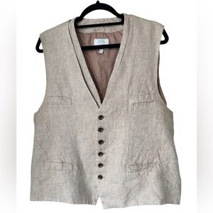 Baird McNutt Murano Vest 100 % Linen Khaki vest suit XL